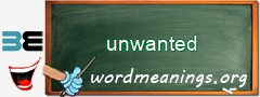 WordMeaning blackboard for unwanted